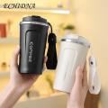 Eco-friendly Travel Coffee Mug 510ml Travel Coffee Mug Spill Proof Seal Lid Insulated Eco-friendly One-handed Drinking Stainless Steel Cup Straw Hole Design Coffee Mug.