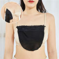Women Lace Cleavage Cover Up Mock Camisole Bra Underwears Strapless Insert Wrapped Chest Invisible Clip-On Adjustable Tube Top. 