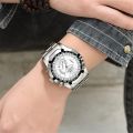 Big Face Dial 46MM Wrist Watch for Men Steel Bracelet Waterproof Military Sports Male Quartz Wristwatches.