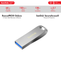 SanDisk 64GB Ultra Luxe™ USB 3.2 Gen 1 CZ74 Flash Drive (150Mb/s, R) Full Cast Metal, Supported by Windows 7, Windows 8, Windows 10, and macOS # SDCZ74-064G-G46. 