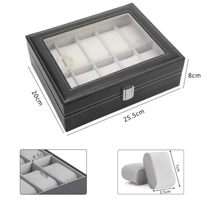 10 Slot Watch Storage Box Organizer for Watch Lovers - Stylish Watch Box