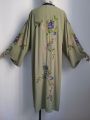 TEELYNN Long Boho Cardigan Light Green Floral Embroidery Beach Bikini Cover Up Kaftan Kimono Robe Summer Loose Women Blouses.