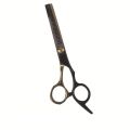 6 Inches Black-gold Barber Scissors Household Scissors Flat Shears Fine-toothed Shears Barber Accessories. 