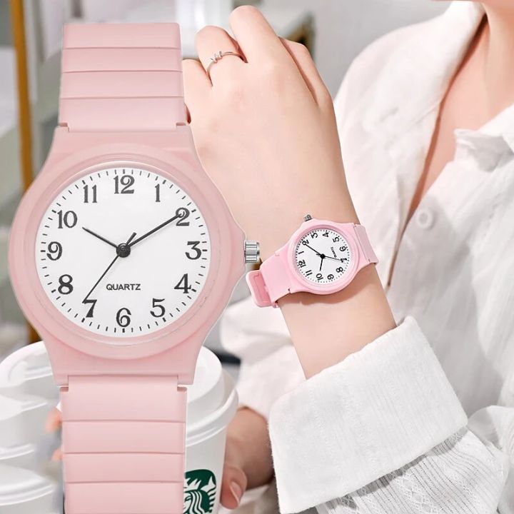 【Exclusive Offer】Fashion Women Quartz Watch Student Wrist Watches Simple Silicone Strap Watch for Women