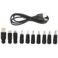 DC Power Cord USB to 5.5X2.1 Multifunctional Dc Interchangeable Plug. 