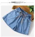 Summer Loose Fashion Kids Girl Short Big Girls Jeans Pants Korean Children Denim Shorts Clothes Short Trousers for Teenage 4-16Y.