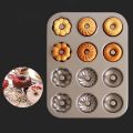 Becker round 3 flowers even donut 12 even heart-shaped flower cake home oven non-stick golden baking pan mold. 