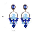 Carat Stud Earrings Shining Multicolor Rhinestones Leaves Lady Drop Earrings. 