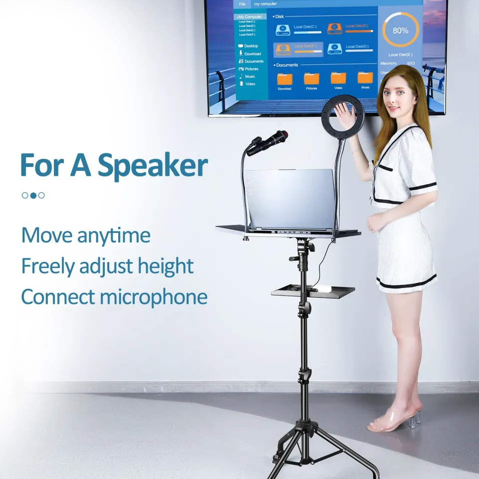 YOWHICK Projector Tripod Stand For 23" To 61", Foldable Laptop Tripod