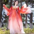 Fairy ancient costume, women's Hanfu, butterfly language, fairy aura, daily embroidery, chezi skirt, tattered long sleeved shirt, spring and summer styles.