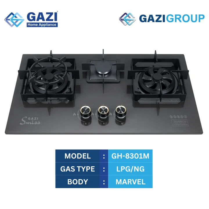 Gazi%20Smiss%20GH-8301M%20Three-Burner%20Gas%20Stove%20%E2%80%93Energy%20Saving,%20Marvel%20Top,%20Auto%20Ignition,%20Brass%20Burner%20Cap,%20Blue%20Flame,%20NG/LPG%20Gas%20Compatible.%20-%20Image%205