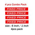 Fixed Price Sticker For Shop And Office Door - Sticker. 