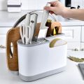 Multifunctional Knife Rack Storage Rack Knife Fork Spoon Rack Black.