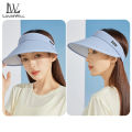 LouisWill Women Sun Cap Sun Visor Hat Foldable Empty Top Hat Casual Sport Sun Hats Portable Beach Cap Large Brim Cap Sun Protection Cap UV Protection Straw Hats With Windproof Rope for Outdoor Travel. 
