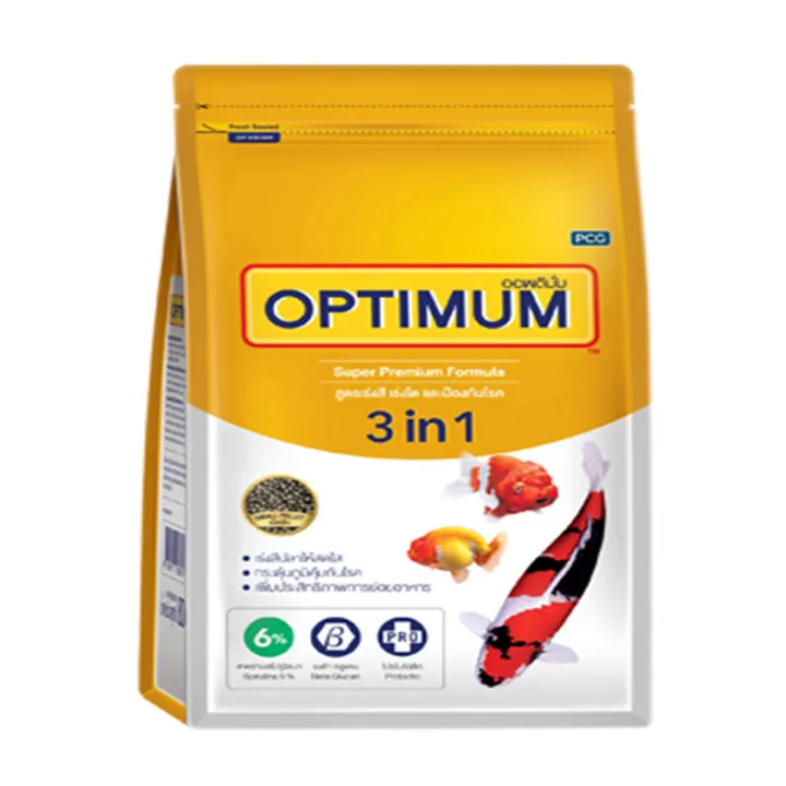 Optimum Super Premium Formila 3 in 1 Spirulina 6% Fish Food(Thailand)-800gm