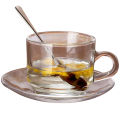 Crystal Clear Glass Tea Cup Set- 6 pcs- Cup with piris.