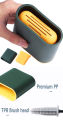 toilet cleaning brush Water leak proof with silicone base toilet flat head flexible soft with quick drying holder set - Minimalistic Sophistication. 
