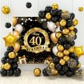 Happy 40th Birthday Backdrop Background Banner For Man Woman Balloon Door Curtain 40 Years Anniversary 40 Birthday Party Decor. 
