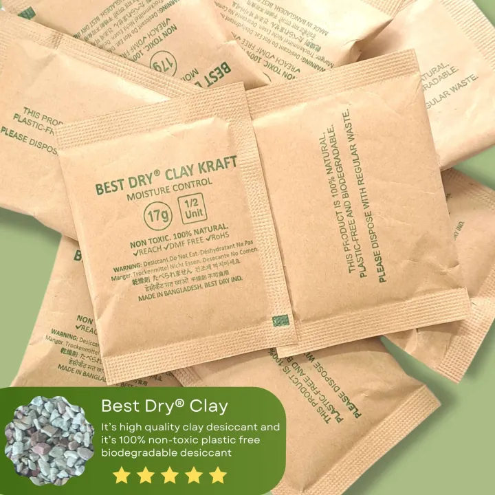 Best%20Dry%20Clay%20Kraft%2017%20gm%205%20pieces%20packing%20by%20high%20quality%20Kraft%20paper,%20Thirty%20percent%20humidity%20absorption%20capacity%20Dry%20Clay%20Desiccant%20-%20Image%203