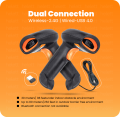 Helett® HT20 Wireless 2.4GHz 2D & 1D Barcode Scanner(QR Code & Barcode)Wireless &Wired(Charging Battery)Connectivity |Induction Scanning|Ideal for Retail Shop & Supermarket|Strong ABS.