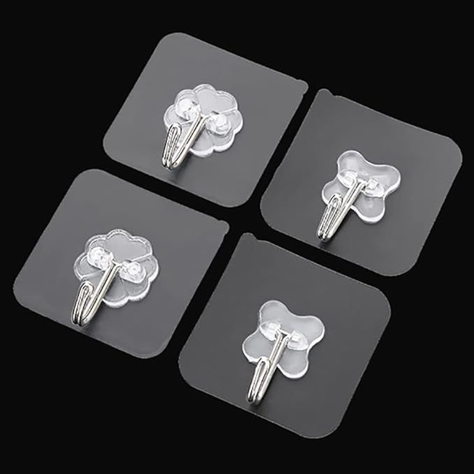 Transparent Adhesive Sticker Abs Plastic + Steel Hook Hanger, For Home