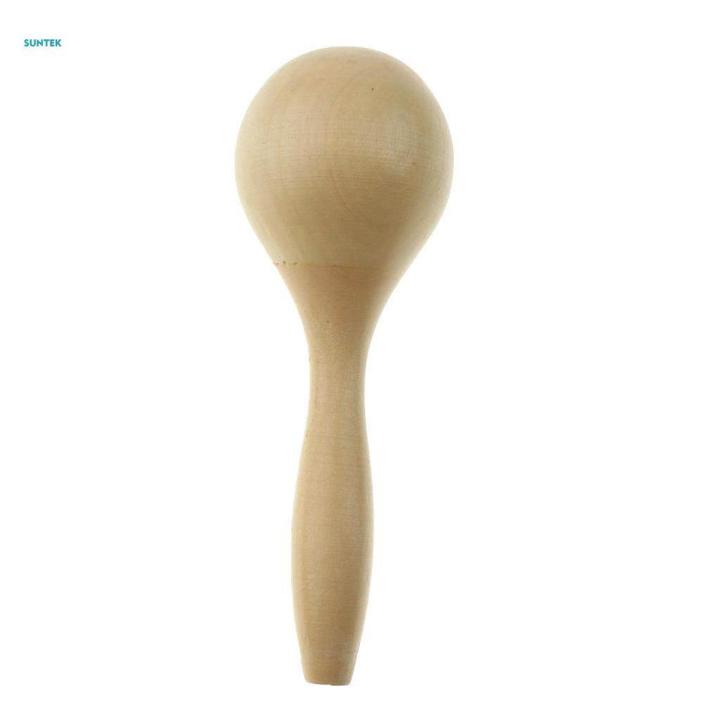 3xWooden Sand Hammer Maraca Shaker Toy Musical Instrument Kids Hand Percussion