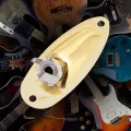 2Pcs Boat Guitar Jack 1/4 Inch Input Output Jack Plate Socket 6.35Mm for Strat Style Guitar Parts - Silver & Gold. 