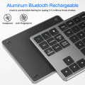 35 Keys Numeric Keyboard Rechargeable Dual Bluetooth Wireless Number Keypad Mini External Numpad for iPad Laptop Windows IOS.