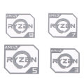 【Worth-Buy】 AMD Ruilong Ryzen R9 R7 R5 R3 Metal Sticker Notebook Desktop Logo Sticker Leima. 