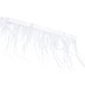 【Customer favorite】 2.2 Yards Satin Ribbon 3-4inch Ostrich Feathers Satin Ribbon White Ostrich Feathers Trim Satin Ribbon White Fringe Satin Ribbon Craft Feather Boas. 