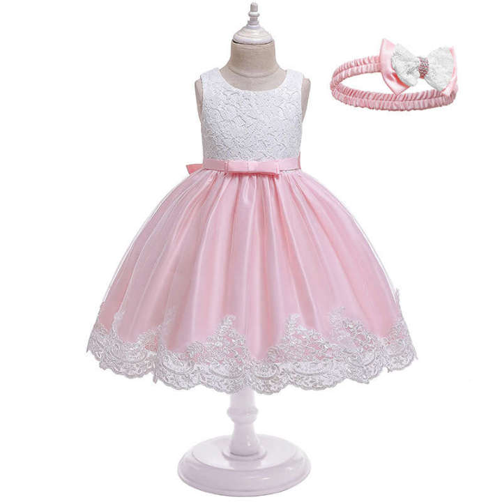 New%20Girl's%20Long%20Bow%20Lace%20for%20Big%20Evening%20Kids%20Dress%20-%20Image%205