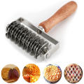 Easy-Clean Pizza Roller Cutter Dough Lattice Stainless Steel Ergonomic Lattice Roller Cutter Wooden Handle Pizza Cutter for. 