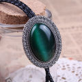 Agate Time Gem bolo tie retro shirt chain bolo collar rope leather necklace tie KEEMEEUYZO. 
