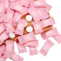 100 Pcs Compressed Towels Portable Disposable Compressed Cotton Coin Tissue Towel for Travel, Camping, Hiking - White & pink.