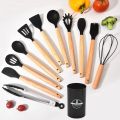 12PCS Food Grade Silicone Kitchen Cookware Utensils Turner Spatula Measuring Spoons Practical Cooking Tool Kitchenware Set. 
