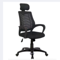 FN-EC-07p Black Smart Office Revolving Chair with Headrest (V Mesh Plastic Base).