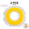 WHITE Round DC 4V 5W COB SMD LED Light Chip YX-57.2Y-24 - Ultra Bright White 5 Watt LED - Package includes 2 Pieces for Efficient Lighting Solutions. 
