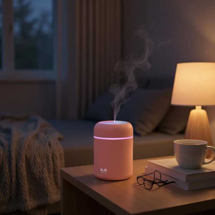 Mini Humidifier 300ml Bedroom Office Living Room Portable Low Noise Diffuser Atmosphere Light Mist Sprayer Aroma Diffuser | Daraz.com.bd
