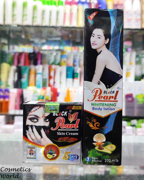 Black Pearl Whitening Night Cream and Black Pearl 10x Whitening Lotion - 200ml Combo