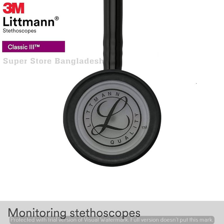 Littmann Classic III Chestpiece Monitoring Stethoscope, Black Tube Made In USA