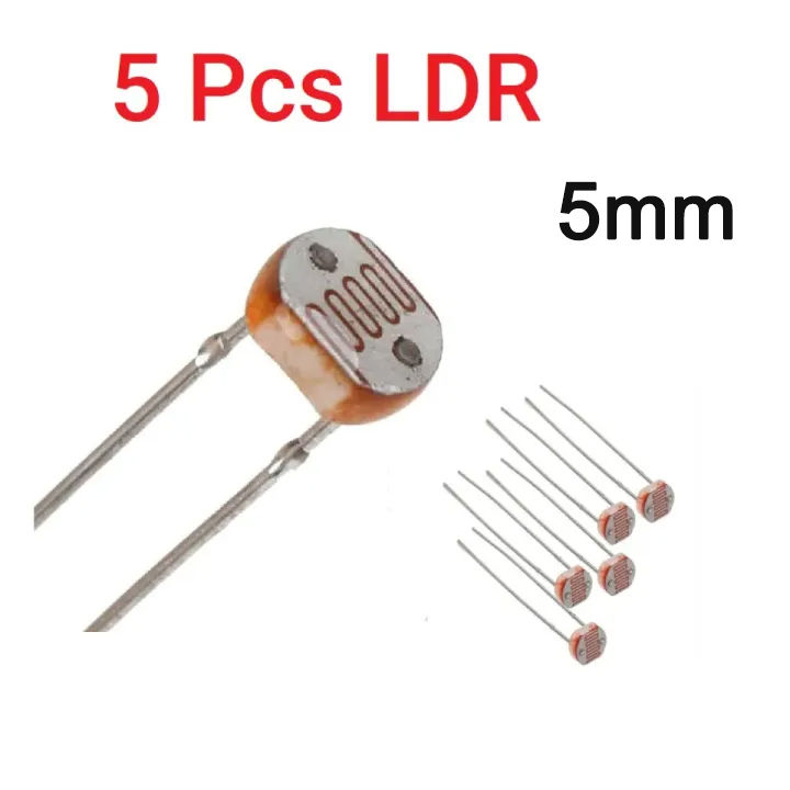 5 Pieces of Light Dependent Resistors- LDR 5mm