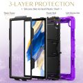 For Samsung Galaxy Tab A8 10.5 2021 Shockproof Black Silicone + PC Tablet Protective Case. 
