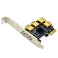 New 4 Ports PCIe Riser Adapter Board PCI-E 1x to 4 USB 3.0 PCI-E Rabbet GPU Riser Extender Ethereum ETH/Monero XMR/Zcash ZEC 16X External Slot Card Multiplier for Miner Mining BTC.