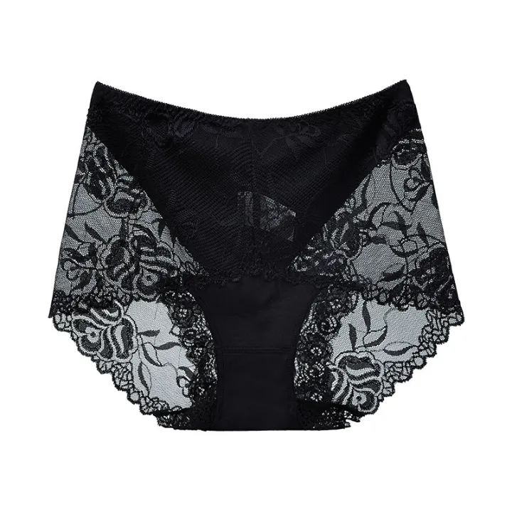 Light%20Luxury%20Lace%20Modal%20Cotton%20Belly%20Contracting%20Underwear%20Lady%20Sexy%20Traceless%20Mid%20Waist%20Hip%20Lifting%20Large%20Size%20Cotton%20Crotch%20Briefs%20Women%20-%20Image%206