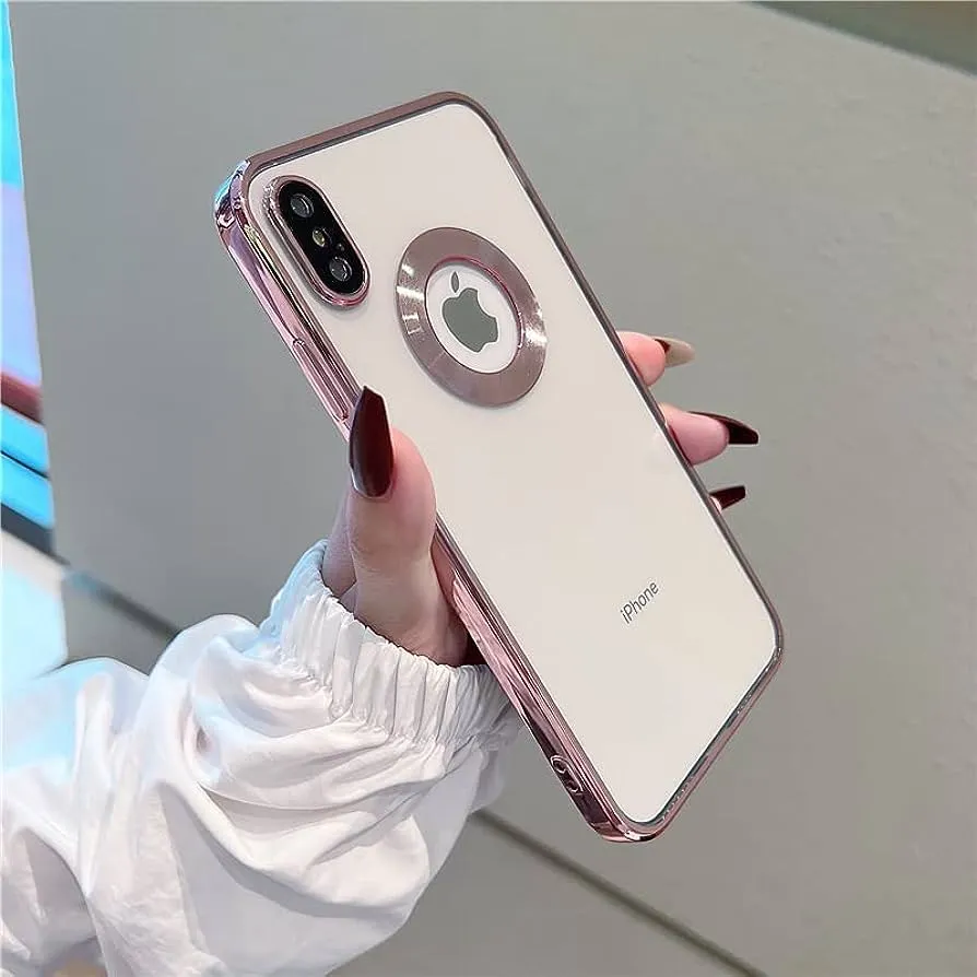 For iPhone x CD Chrome Back Cover Compatible with Ring Logo Cut