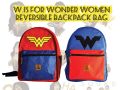 Reversible Wonder Woman Backpack Bag. 