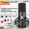 MAONO AU-A04 USB Microphone  Setup, Plug & Play USB Cardioid Podcast Condenser Microphone With Professional Sound Chipset For PC Karaoke, YouTube, Gaming Recording. 