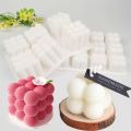 DIY Tool 6 Cavity Silicone Candle Mold 3D Cube Shape Large Bubble Ball 3D Bubble Cube Mold Reusable Non-Stick DIY Mousse Cake Mold Soap Making.
