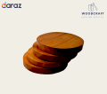 4 inch Round Mahogany Wooden Tea Cup Tray for your Dining and Home. 