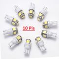 Car Parking LED T10 Light 5 Bulbs White Color -10 Pis Combo. 